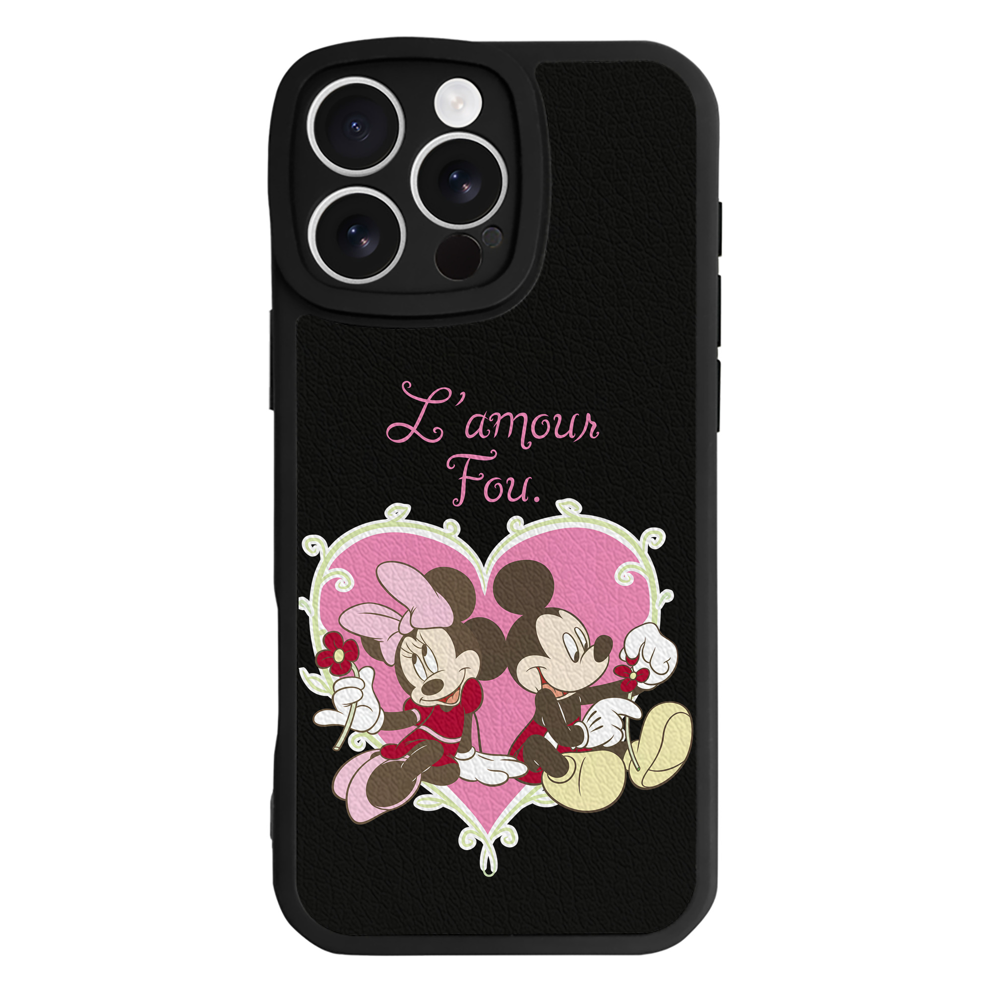 （画像用） ミッキーマウス Mickey Mouse 【iPhone 16シリーズ対応】シリコンスマホケース（レザー調） 材質：シリコン